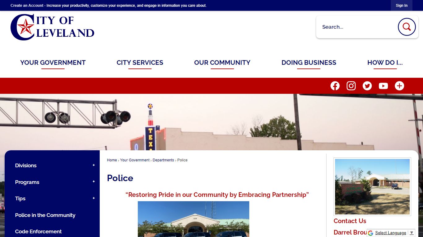 Police | Cleveland, TX - Official Website